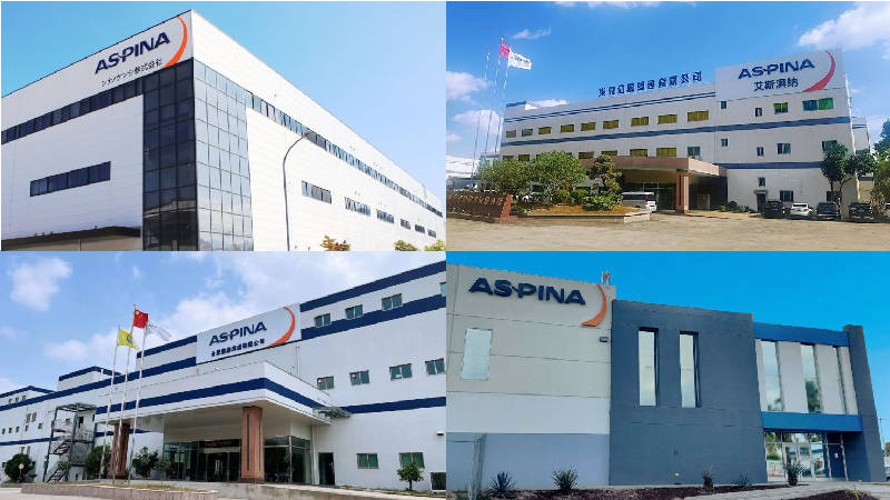 ASPINA manufacturing plants in Japan, China and Mexico cover the increasing global demands of our customers