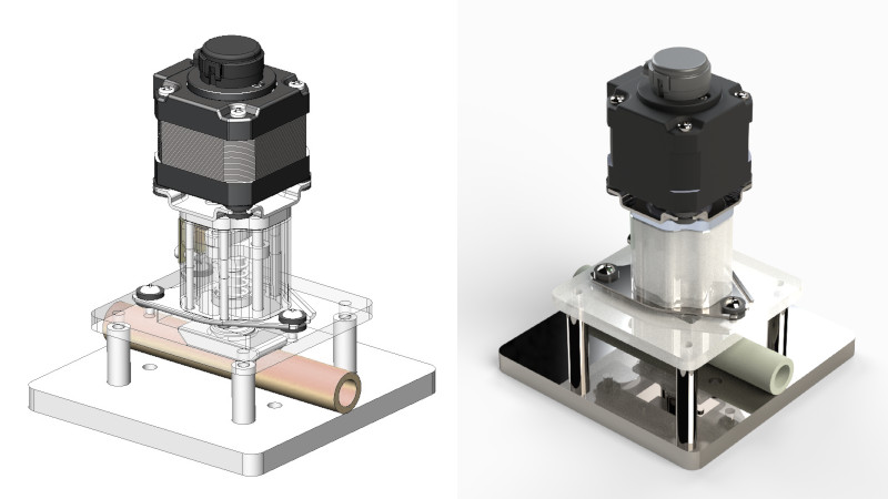 An example of infusion pump design for dialysis machine, consisting of a medical-grade servo motor and lead screw